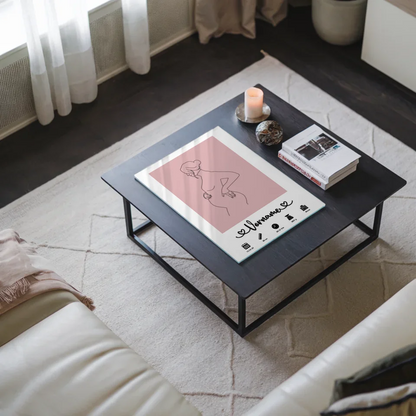 Personalisiertes Acrylglas Bild Geburtsdaten Lineart Schwanger Altrosa