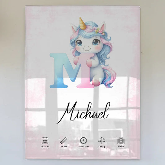 Acrylglas Bild Buchstaben M Rose Vintage Personalisiertes Geschenke