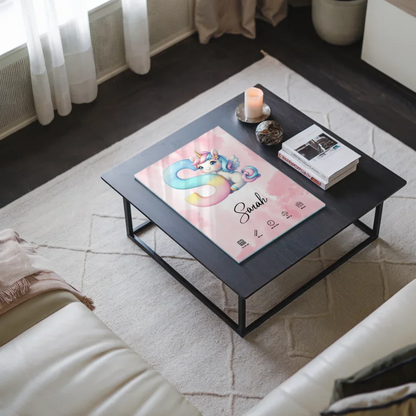 Acrylglas Bild Buchstabe S Rosa Aquarell personalisiert Geburt