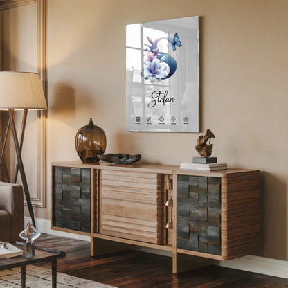 Personalisiertes Acrylglas Bild Buchstabe S für Geburt A-Z