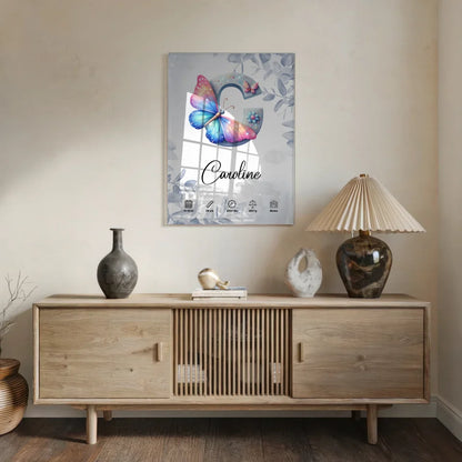 Personalisierbares Acrylglas Bild Buchstabe C Eucalyptus Blau Geburt