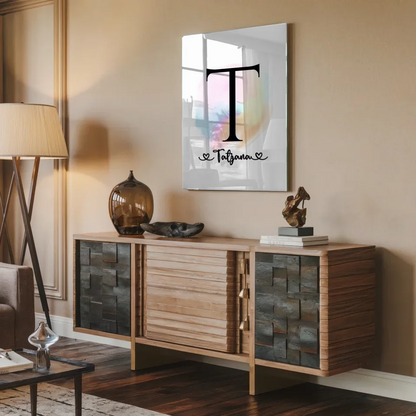 Acrylglas Bild Anfangsbuchstaben T als Farbtupfer für Ihr Zuhause