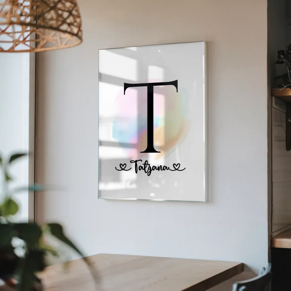 Acrylglas Bild Anfangsbuchstaben T als Farbtupfer für Ihr Zuhause