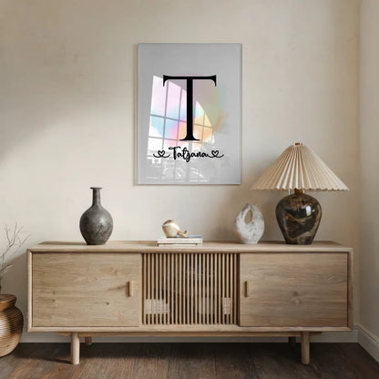 Acrylglas Bild Anfangsbuchstaben T als Farbtupfer für Ihr Zuhause