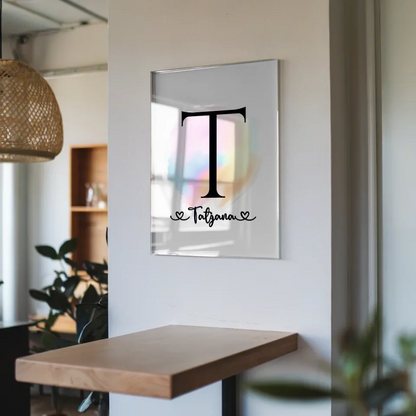 Acrylglas Bild Anfangsbuchstaben T als Farbtupfer für Ihr Zuhause