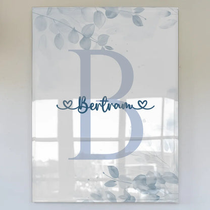 Personalisiertes Acrylglas Bild Buchstabe B Blau Jungen Geschenk