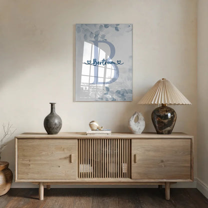 Personalisiertes Acrylglas Bild Buchstabe B Blau Jungen Geschenk