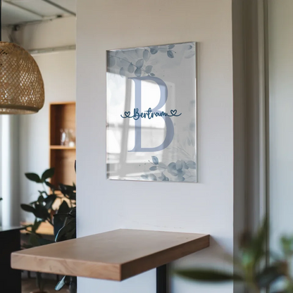 Personalisiertes Acrylglas Bild Buchstabe B Blau Jungen Geschenk