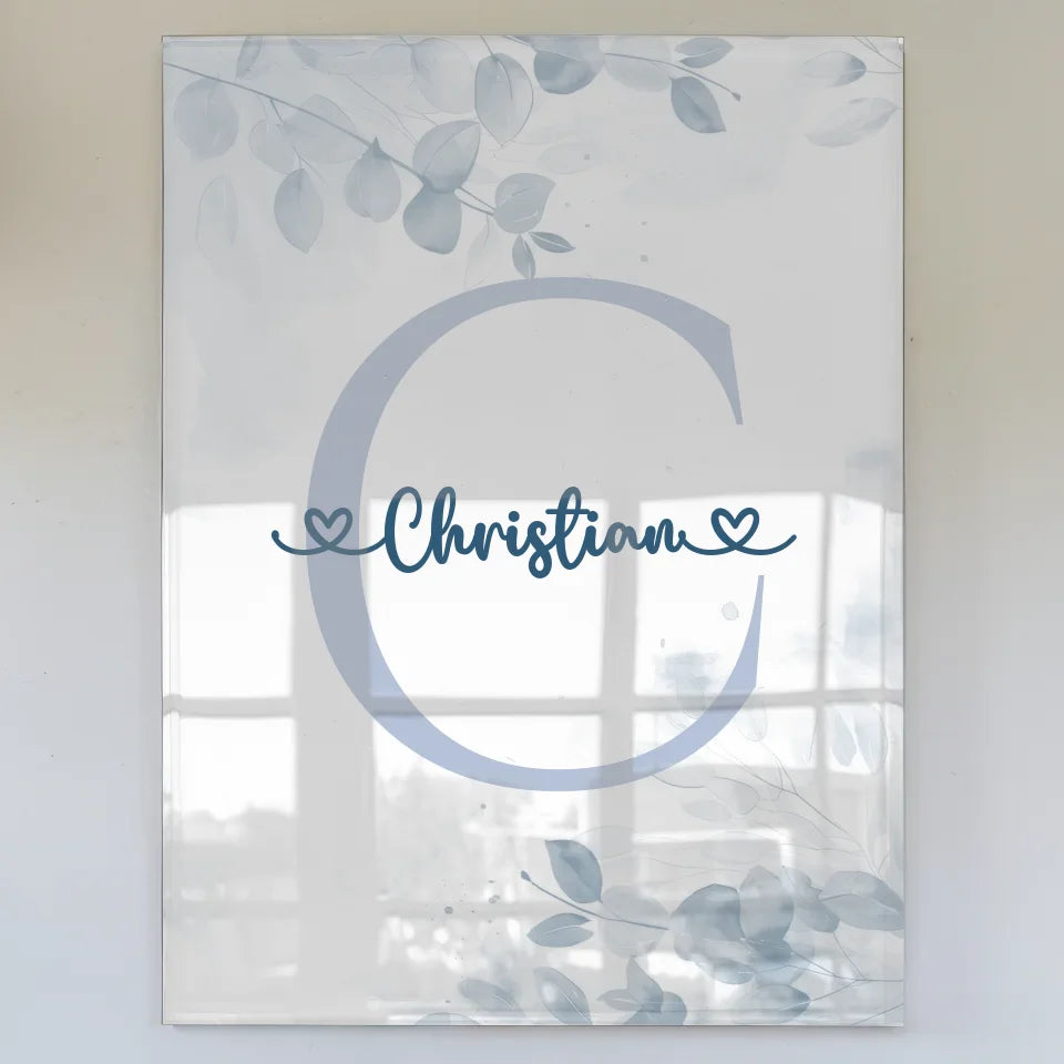 Acrylglas Bild Buchstaben Buchstabe C Blau für Jungen personalisiert