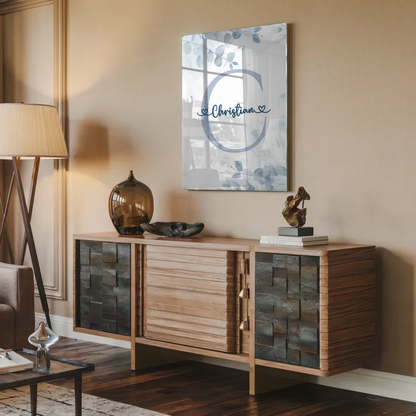 Acrylglas Bild Buchstaben Buchstabe C Blau für Jungen personalisiert