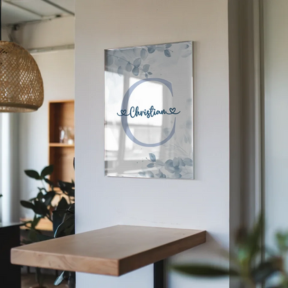 Acrylglas Bild Buchstaben Buchstabe C Blau für Jungen personalisiert