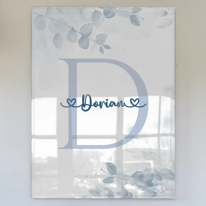 Personalisiertes Acrylglas Bild Anfangsbuchstaben Buchstabe D Blau Jungen