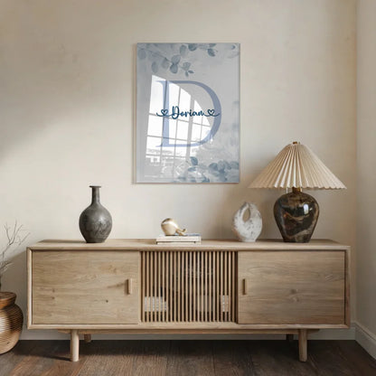 Personalisiertes Acrylglas Bild Anfangsbuchstaben Buchstabe D Blau Jungen