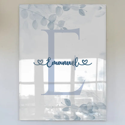 Personalisiertes Acrylglas Bild Anfangsbuchstaben E Blau Jungen