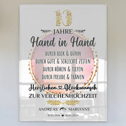 Acrylglas Bild Geschenk 13 Hochzeitstag zur Veilchenhochzeit