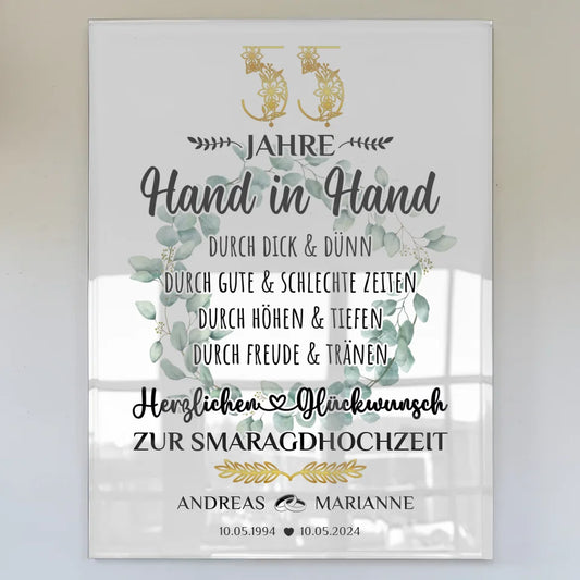 acrylglas bild geschenk zum 55 hochzeitstag zur smaragdhochzeit Poster zum Hochzeitstag zum Hochzeitstag 1