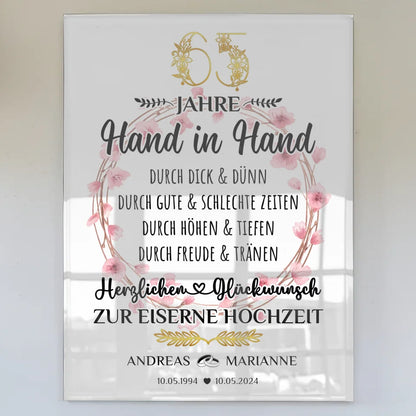 acrylglas bild geschenk 65 hochzeitstag zur eiserne hochzeit Poster zum Hochzeitstag zum Hochzeitstag 1