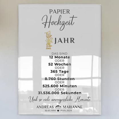 personalisiertes acrylglas bilder geschenk fur 1 hochzeitstag momente namen Poster zum Hochzeitstag zum Hochzeitstag 1