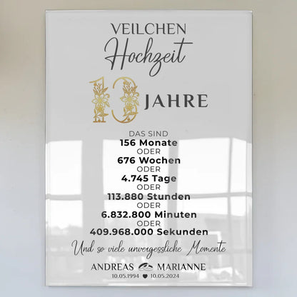 personalisiertes acrylglas bilder als geschenk momente 13 hochzeitstag veilchenhochzeit Poster zum Hochzeitstag zum Hochzeitstag 1