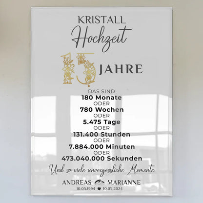 personalisiertes acrylglas bild geschenke zur kristallhochzeit 15 hochzeitstag Poster zum Hochzeitstag zum Hochzeitstag 1