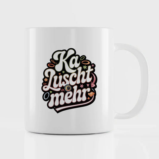 Lustige Sprüche Tasse mit Retro Design Ka Luscht mehr