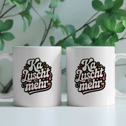 Lustige Sprüche Tasse mit Retro Design Ka Luscht mehr