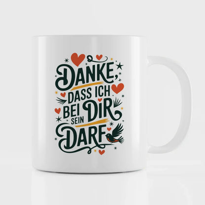 Tasse Liebe und Herzen Danke für deine Zuneigung Design