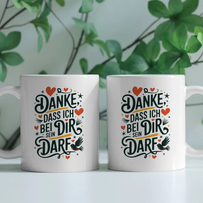 Tasse Liebe und Herzen Danke für deine Zuneigung Design
