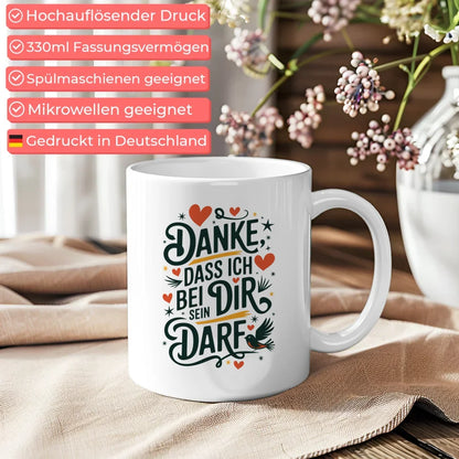 Tasse Liebe und Herzen Danke für deine Zuneigung Design