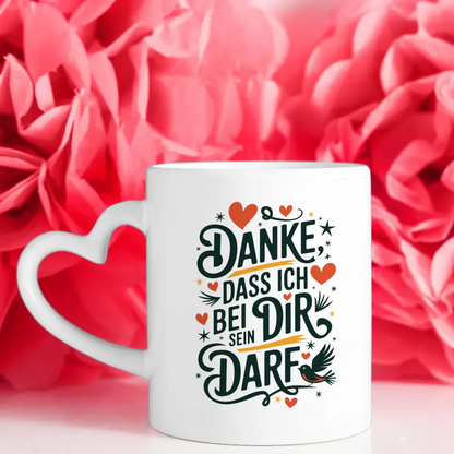 Tasse Liebe und Herzen Danke für deine Zuneigung Design