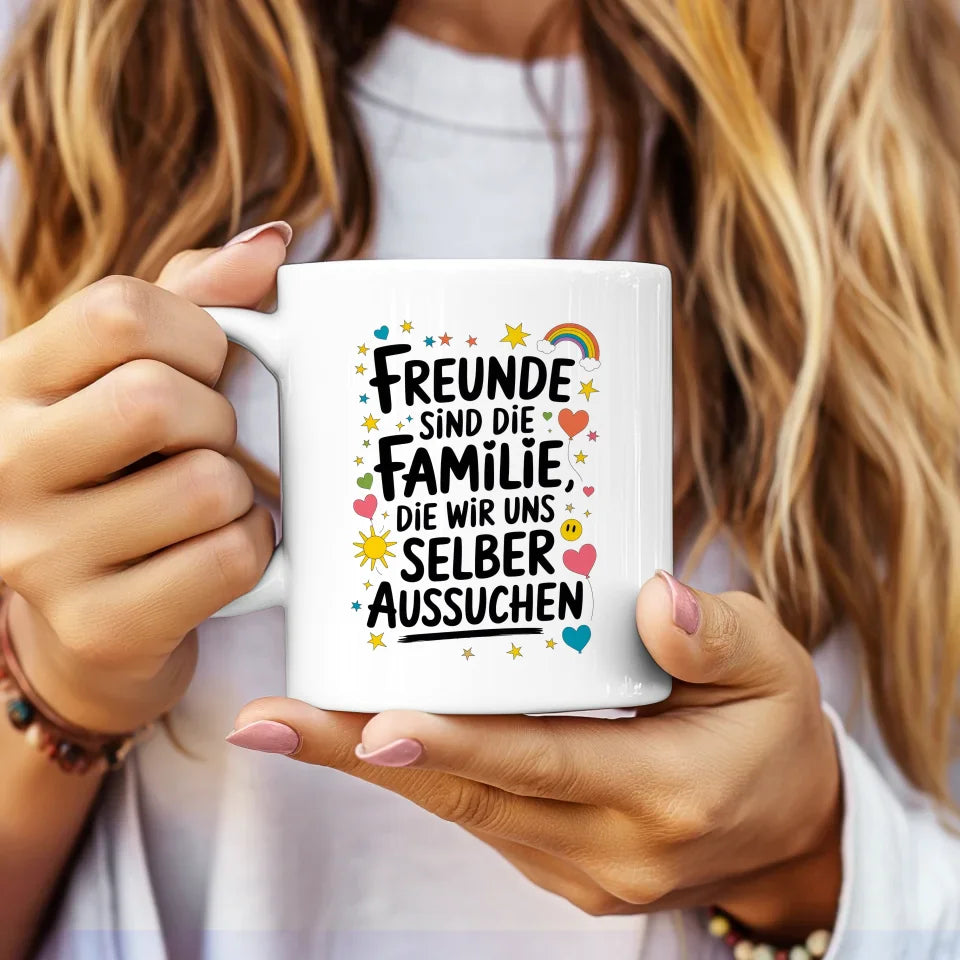 Tasse Beste Freundin mit liebevollem Spruch und bunten Motiven