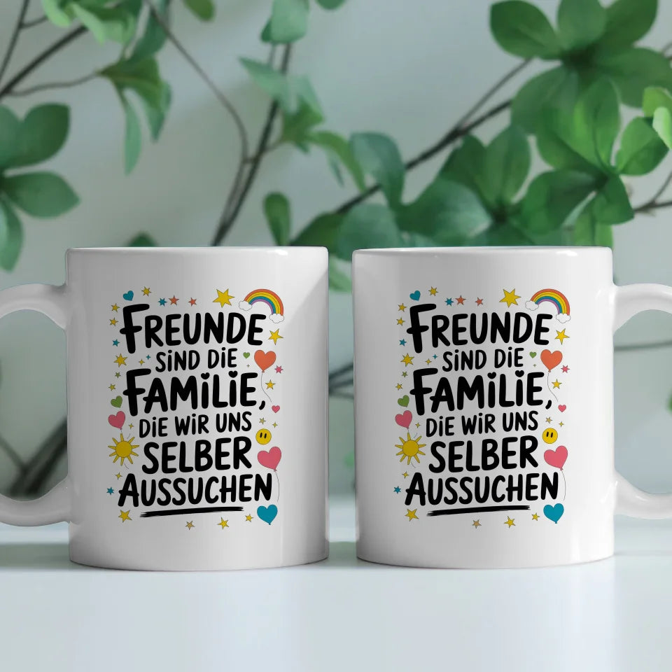 Tasse Beste Freundin mit liebevollem Spruch und bunten Motiven