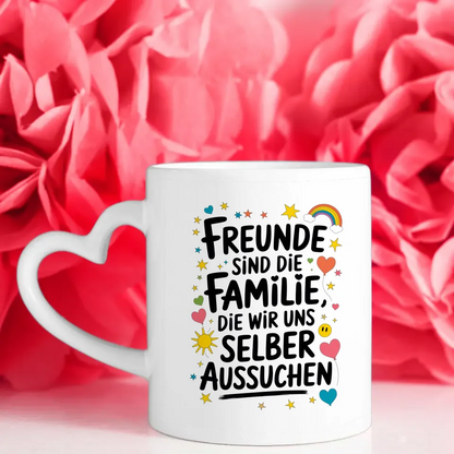Tasse Beste Freundin mit liebevollem Spruch und bunten Motiven