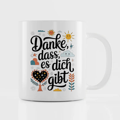 Tasse Liebe Herzen Danke dass es dich gibt Illustration
