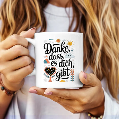 Tasse Liebe Herzen Danke dass es dich gibt Illustration