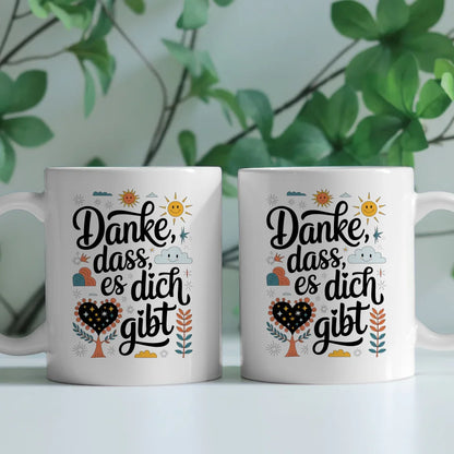 Tasse Liebe Herzen Danke dass es dich gibt Illustration