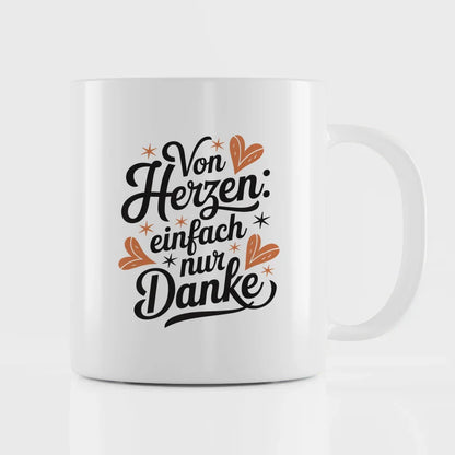 Tasse Liebe und Herzen mit Danke Illustration von Herzen