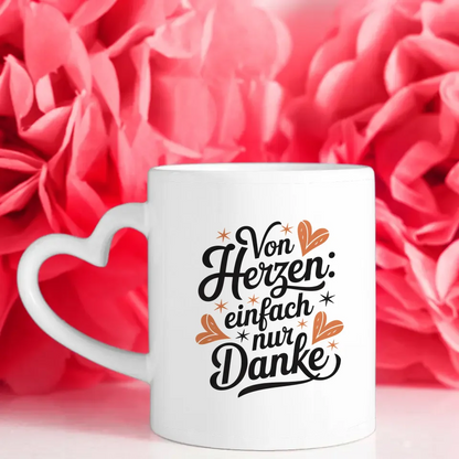 Tasse Liebe und Herzen mit Danke Illustration von Herzen