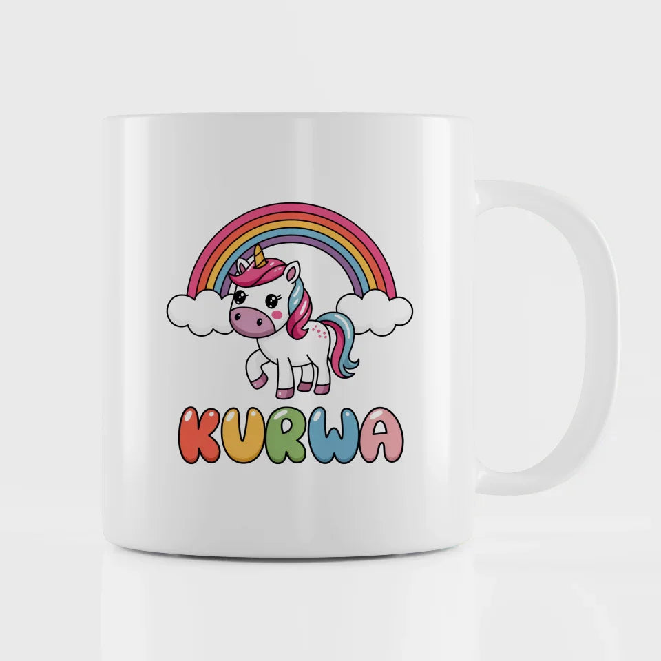 Tasse mit süßem Einhorn und Regenbogen für Tierliebhaber