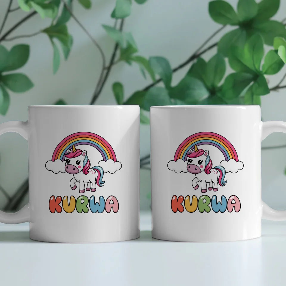 Tasse mit süßem Einhorn und Regenbogen für Tierliebhaber