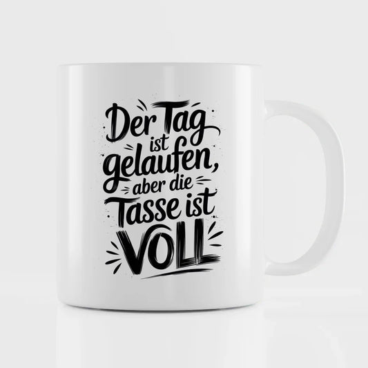 Lustige Sprüche Tasse mit handgezeichneter Illustration