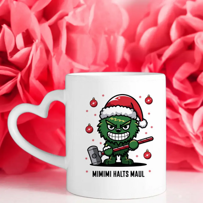 Lustige Tasse mit Weihnachtsfigur und Spruch für Freude