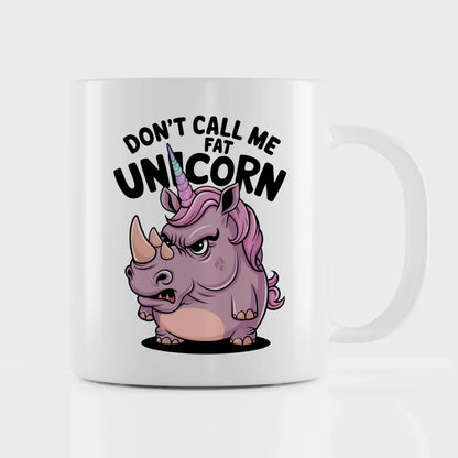 Humorvolle Tasse mit wütendem Nashorn und Einhornhorn Tierdesign