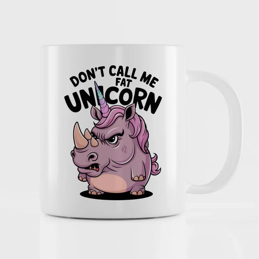 Humorvolle Tasse mit wütendem Nashorn und Einhornhorn Tierdesign