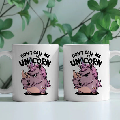 Humorvolle Tasse mit wütendem Nashorn und Einhornhorn Tierdesign