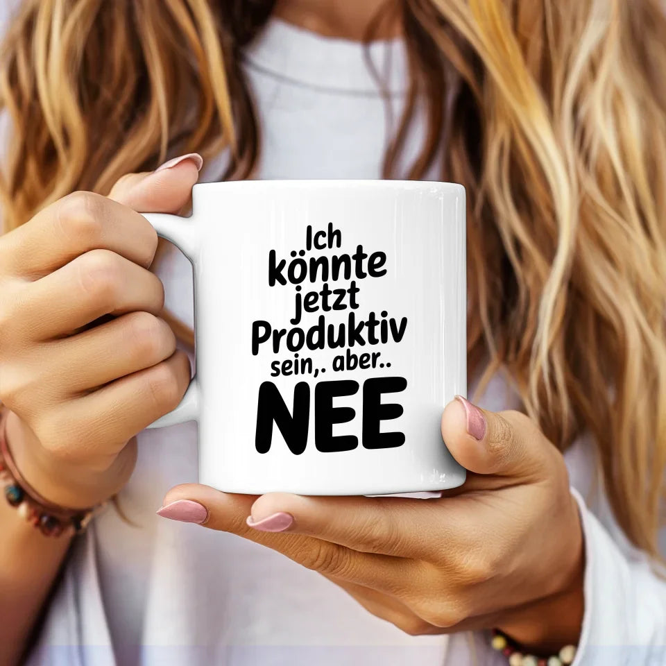 Lustige Tasse mit Spruch Ich könnte jetzt produktiv sein