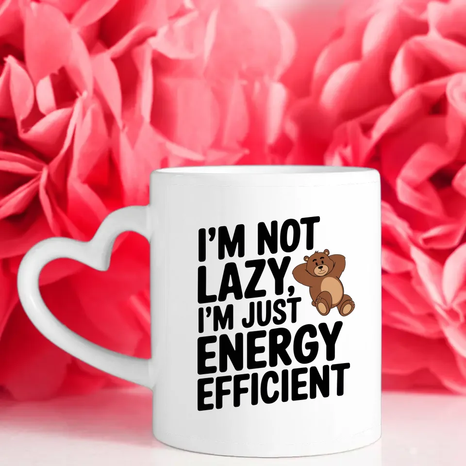 Lustige Tasse mit Spruch Ich bin nicht faul Bärenmotiv