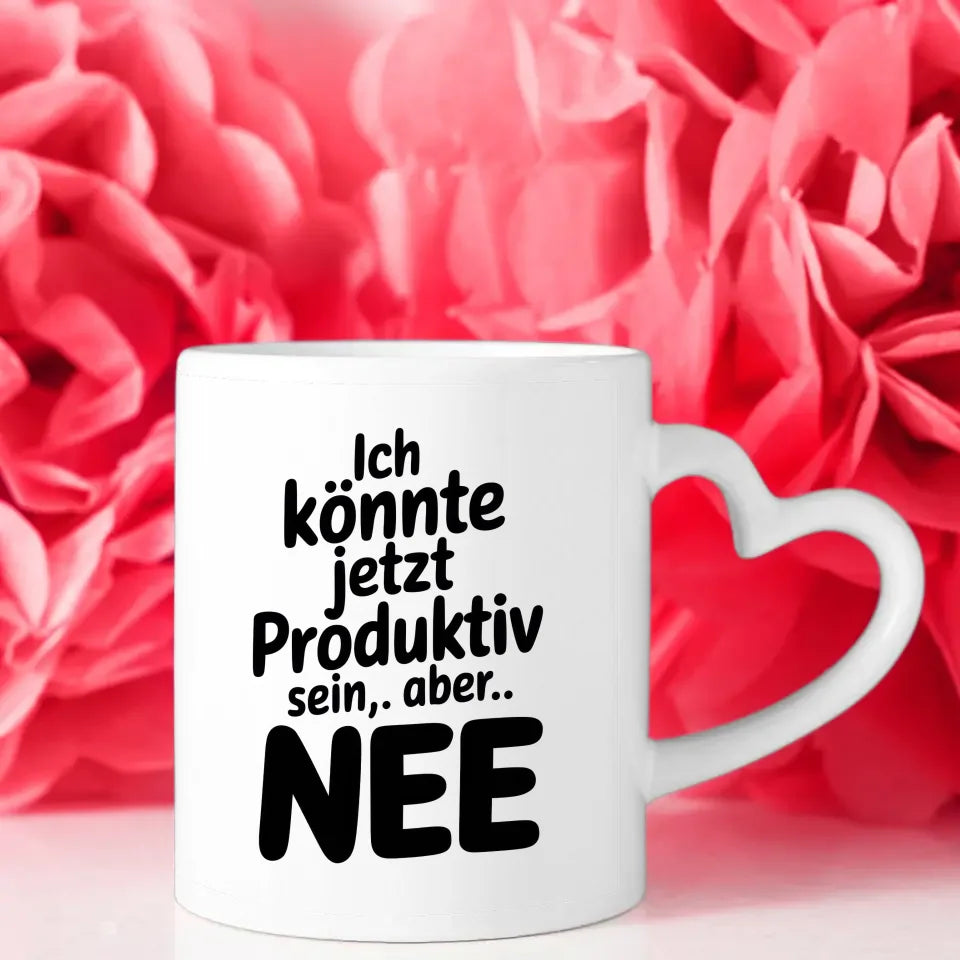 Lustige Tasse mit Spruch Ich könnte jetzt produktiv sein