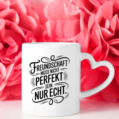 Tasse für beste Freundin mit Spruch über echte Freundschaft