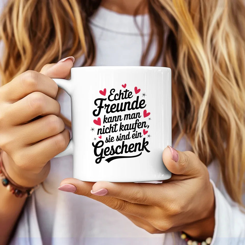 Tasse für die beste Freundin mit herzlichem Spruch und Illustration